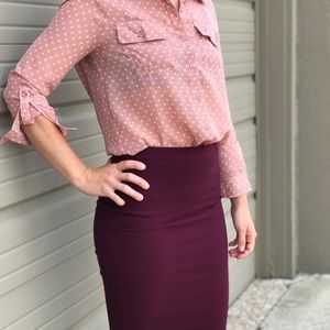 Pink Polk a dot blouse